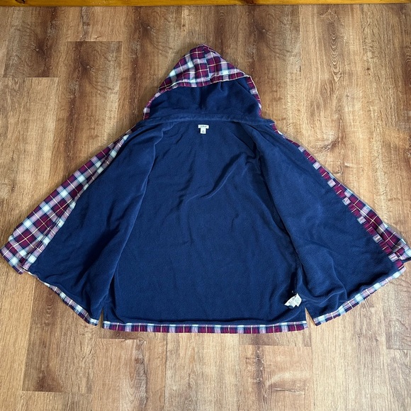 L.L. Bean Plaid Women's Button Down Jacket with hood - Picture 3 of 11